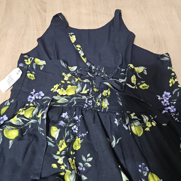 Time And Tru Plus Size Xxxl Tie Back Maxi Dress Fruit Bouquet Dark Navy New - Picture 5 of 9